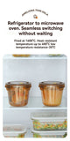 glass soup cup, airtight soup cup, microwave-safe soup cup, office lunch box, sealed food container, glass lunch box, soup container - Blue - Size 750ML-2PCS