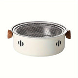 portable barbecue set, charcoal grill, tea boiling set, outdoor picnic, camping barbecue, indoor grill, Aussie camping, picnic Australia, dual function grill - White - Size set