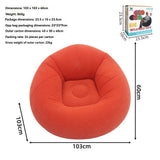 Inflatable Lazy Chair Portable Foldable Sofa Single Person Lazy Sofa Indoor - Khaki - Size 01