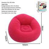 Inflatable Lazy Chair Portable Foldable Sofa Single Person Lazy Sofa Indoor - Khaki - Size 01