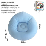 Inflatable Lazy Chair Portable Foldable Sofa Single Person Lazy Sofa Indoor - Sky Blue - Size 01