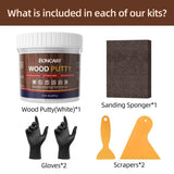 Wood Filler, White Wood Putty | Paintable, Sandable, Furniture Repair Kit for Quickly Fixing Broken and Defective Wooden Furniture - White - Size 243g