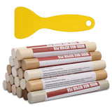 Wood Filler Sticks 20 Colors Repair Wax Sticks Kit Furniture Touch Up Crayons for Repairing Scratches Holes Cracks Wood Floor Tables Cabinets Doors Hardwood(White Series)