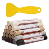 Wood Filler Sticks 20 Colors Repair Wax Sticks Kit Furniture Touch Up Crayons for Repairing Scratches Holes Cracks Wood Floor Tables Cabinets Doors Hardwood(Common Series)
