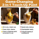 Gold Paint 6.35 Oz, Non-Fading Finish for Art, Wood & Clay Crafts | Long-lasting non-fading metallic finish. Works great on canvas, wood decor, clay crafts and all kinds of art creation