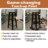 Black Touch-Up Paint for Wood,Furniture, Cabinets,Metal,6.35 Oz,2-in-1 | Waterproof,No Sanding, Fast Drying, Water Based, Multi Surface, 6.35 oz