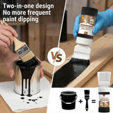 Black Touch-Up Paint for Wood,Furniture, Cabinets,Metal,6.35 Oz,2-in-1 | Waterproof,No Sanding, Fast Drying, Water Based, Multi Surface, 6.35 oz
