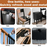 Black Touch-Up Paint for Wood,Furniture, Cabinets,Metal,6.35 Oz,2-in-1 | Waterproof,No Sanding, Fast Drying, Water Based, Multi Surface, 6.35 oz