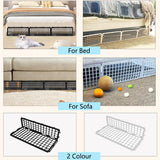 12 PCS Under Couch Blocker for Bed Furniture, Adjustable Plastic Under Bed Blocker for Dogs Pets Cats, Couch Blocker Stop Small Items Getting Under Bed with 100 Ties Black Couch Barriers - Black - Size 12 PCS
