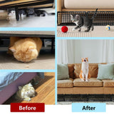 12 PCS Under Couch Blocker for Bed Furniture, Adjustable Plastic Under Bed Blocker for Dogs Pets Cats, Couch Blocker Stop Small Items Getting Under Bed with 100 Ties Black Couch Barriers - White - Size 12 PCS