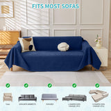 71" x 102" Couch Protector from Cat Claws, Waterproof Couch Cover Anti Slip,Couch Cover 3 Cushion Sofa Washable,Anti-Scratch Pet Sofa Cover Heavy Duty - Blue