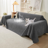 71" x 102" Couch Protector from Cat Claws, Waterproof Couch Cover Anti Slip,Couch Cover 3 Cushion Sofa Washable,Anti-Scratch Pet Sofa Cover Heavy Duty - Dark Gray