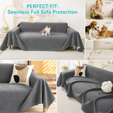 71" x 118" Couch Protector from Cat Claws, Waterproof Couch Cover Anti Slip,Couch Cover 3 Cushion Sofa Washable,Anti-Scratch Pet Sofa Cover Heavy Duty - Dark Gray