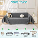 71" x 118" Couch Protector from Cat Claws, Waterproof Couch Cover Anti Slip,Couch Cover 3 Cushion Sofa Washable,Anti-Scratch Pet Sofa Cover Heavy Duty - Dark Gray