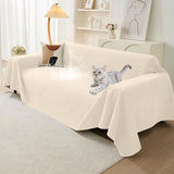 71" x 118" Couch Protector from Cat Claws, Waterproof Couch Cover Anti Slip,Couch Cover 3 Cushion Sofa Washable,Anti-Scratch Pet Sofa Cover Heavy Duty - Beige