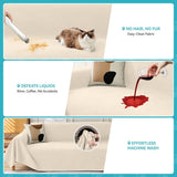71" x 118" Couch Protector from Cat Claws, Waterproof Couch Cover Anti Slip,Couch Cover 3 Cushion Sofa Washable,Anti-Scratch Pet Sofa Cover Heavy Duty - Beige