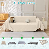 71" x 118" Couch Protector from Cat Claws, Waterproof Couch Cover Anti Slip,Couch Cover 3 Cushion Sofa Washable,Anti-Scratch Pet Sofa Cover Heavy Duty - Beige