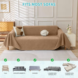71" x 118" Couch Protector from Cat Claws, Waterproof Couch Cover Anti Slip,Couch Cover 3 Cushion Sofa Washable,Anti-Scratch Pet Sofa Cover Heavy Duty - Brown