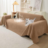 71" x 150" Couch Protector from Cat Claws, Waterproof Couch Cover Anti Slip,Couch Cover 3 Cushion Sofa Washable,Anti-Scratch Pet Sofa Cover Heavy Duty - Brown