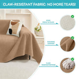 71" x 150" Couch Protector from Cat Claws, Waterproof Couch Cover Anti Slip,Couch Cover 3 Cushion Sofa Washable,Anti-Scratch Pet Sofa Cover Heavy Duty - Brown