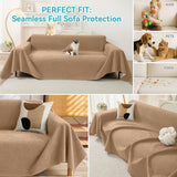 71" x 150" Couch Protector from Cat Claws, Waterproof Couch Cover Anti Slip,Couch Cover 3 Cushion Sofa Washable,Anti-Scratch Pet Sofa Cover Heavy Duty - Brown