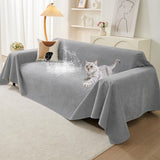 71" x 118" Couch Protector from Cat Claws, Waterproof Couch Cover Anti Slip,Couch Cover 3 Cushion Sofa Washable,Anti-Scratch Pet Sofa Cover Heavy Duty - Light Gray