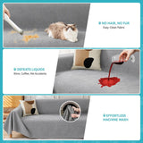 71" x 118" Couch Protector from Cat Claws, Waterproof Couch Cover Anti Slip,Couch Cover 3 Cushion Sofa Washable,Anti-Scratch Pet Sofa Cover Heavy Duty - Light Gray