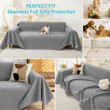 71" x 118" Couch Protector from Cat Claws, Waterproof Couch Cover Anti Slip,Couch Cover 3 Cushion Sofa Washable,Anti-Scratch Pet Sofa Cover Heavy Duty - Light Gray