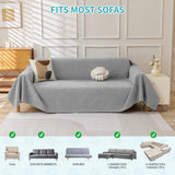 71" x 118" Couch Protector from Cat Claws, Waterproof Couch Cover Anti Slip,Couch Cover 3 Cushion Sofa Washable,Anti-Scratch Pet Sofa Cover Heavy Duty - Light Gray