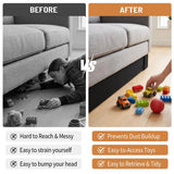 Under Couch Blocker 3 in x 11 ft,Sofa Gap Barrier for Toys & Robot Vacuums Soft under sofa barrier, furniture gap filler for couches, beds & sofas, easy install - Black - Size 3-inches