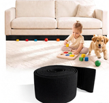 Under Bed Blocker 5 in x 11 ft, Bed Gap Barrier for Toys & Robot Vacuums Soft under bed barrier, furniture gap filler for couches & other furniture, easy install - Black - Size 5-inches