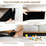 Under Bed Blocker 5 in x 11 ft, Bed Gap Barrier for Toys & Robot Vacuums Soft under bed barrier, furniture gap filler for couches & other furniture, easy install - Black - Size 5-inches