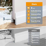6Pack Door Draft Stopper, Door Sweep, Weather Stripping Seal Self-adhesive silicone under door draft stopper for windows and garages, blocks drafts, noise, light, dust and bugs - White - Size 6 Pack