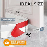 6Pack Door Draft Stopper, Door Sweep, Weather Stripping Seal Self-adhesive silicone under door draft stopper for windows and garages, blocks drafts, noise, light, dust and bugs - White - Size 6 Pack