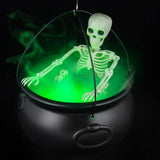 Halloween Outdoor Decorations Witch Cauldron Tripod Stand Fog Machine With - Black - Size 130cm