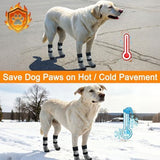 4PCS Dog Socks to Prevent Licking Paws for Hot/Cold Pavement | Puppy Boots & Paw Protectors for Hardwood Floors Anti Slip, Socks with Grippers Prevent Scratching for Senior Dog - Beige - Size M