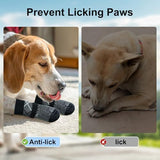 4PCS Dog Socks to Prevent Licking Paws for Hot/Cold Pavement | Puppy Boots & Paw Protectors for Hardwood Floors Anti Slip, Socks with Grippers Prevent Scratching for Senior Dog - Gray - Size S/M