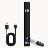 Rechargeable Thread Burner Kit Digital LCD Screen Displays for Intelligent Temperature Control Burning Pen with Three Settings of 2.7V, 3.7V and 4.2V,510 threaded battery - Black - Size 3.5in