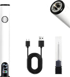 Rechargeable Thread Burner Kit Digital LCD Screen Displays for Intelligent Temperature Control Burning Pen with Three Settings of 2.7V, 3.7V and 4.2V,510 threaded battery - White - Size 3.5in