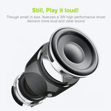 Travel Case Packed, A106 Pro Portable Bluetooth Speaker with Custom Bass Radiator, Brief Design, IP67 Waterproof, Perfect Mini Speaker for Shower, Room, Bike, Car - Black - Size 1.89in*1.54in