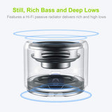 Travel Case Packed, A106 Pro Portable Bluetooth Speaker with Custom Bass Radiator, Brief Design, IP67 Waterproof, Perfect Mini Speaker for Shower, Room, Bike, Car - Black - Size 1.89in*1.54in
