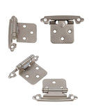 Cabinet Hinges Brushed Nickel for Kitchen Cabinets Doors (10 Pcs) -1/2" Overlay (Variable) -Self Closing Kitchen Cabinet Hinges Flush Mount w/Silicon Bumpers & Hardware Screws - Antique bronze