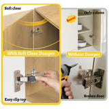 10 Pack Soft Close Motion Damper Mechanism for Full Overlay Hinges, Smooth Slow Straight-Arm, Clip Top Retrofitting Attachment, Cabinet Door Concealed Replacement Hardware Accessories