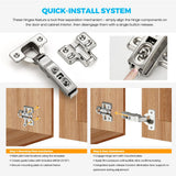 Full Overlay Soft Close Cabinet Hinges | Concealed Kitchen Cabinet Hinges, Heavy-Duty Adjustable Design, Easy Installation, for Frameless Cupboard Hardware - Silver - Size 10 PCS