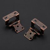 Semi-Overlay 1/2 inch Self-Closing Hinges, 10 Pack, Self-Closing Design, Face Frame Door Fit, Half Wrap-Around Cabinet Hardware Hinges, Kitchen Cabinet Face Mount - Antique Copper