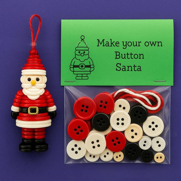 NNEDSZ Christmas gift Christmas Button Ornament - Festive Santa Design Craft Kit （Santa Claus）