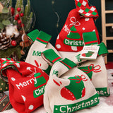 NNEDSZ Christmas gift 4-Pack Christmas Knitted Gift Bags - Small & Big Festive Pouches for Apples, Candies, Christmas Eve Gifting & DecorationProduct（L） 