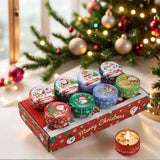 NNEDSZ Christmas gift Aussie Christmas Scented Candle Set – 8-Piece Tin Candles with Festive Scents & Designs for Holiday Cheer
