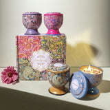 NNEDSZ Christmas gift Aussie Scented Candle Set-4 Fragrances (Rose, Jasmine, Lemon, Lavender) in Artistic Tins for Home Ambiance & Gifting