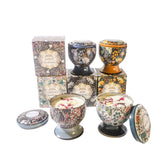 NNEDSZ Christmas gift Aussie Scented Candle Set-4 Fragrances (Rose, Jasmine, Lemon, Lavender) in Artistic Tins for Home Ambiance & Gifting